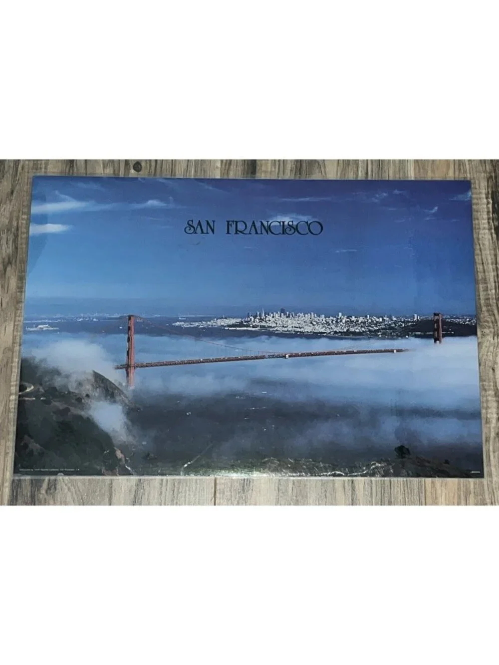 2 Vtg 1970s SAN FRANCISCO Laminated Placemats Golden Gate Bridge Cable Car